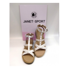 Sandalo bianco con borchie Janet